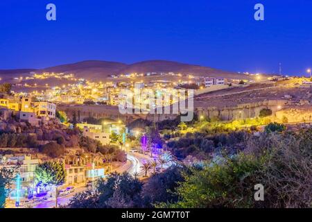 MUDI MUSA, JORDANIE - 13 OCTOBRE 2018 : vue panoramique de la ville de Wadi Musa située dans le sud de la Jordanie et la ville la plus proche du site archéologique de P Banque D'Images