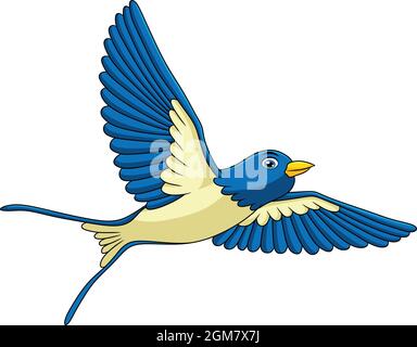 Illustration vectorielle de dessin animé d'oiseau en forme d'oiseau mignon Illustration de Vecteur