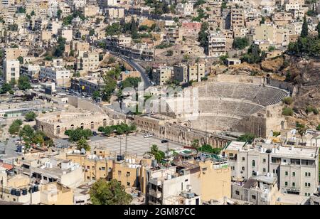 Une photo du théâtre romain d'Amman. Banque D'Images