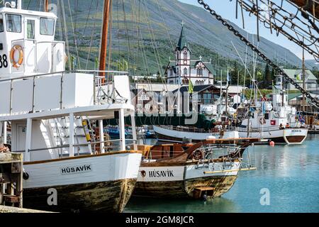 Port de Húsavík en Islande Banque D'Images