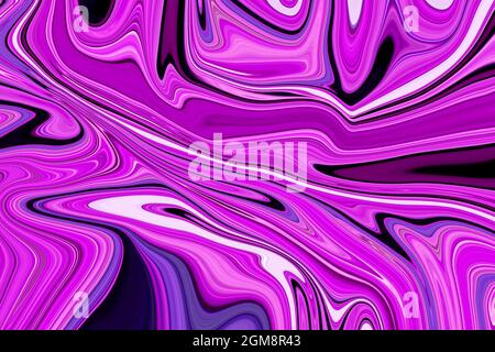 Arrière-plan d'art fluide. Couleur de l'onde forme liquide. Violet et rose. Conception abstraite, Flow Backgound Banque D'Images