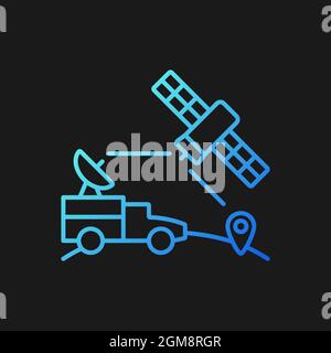 Utilisation militaire des satellites de l'icône de vecteur de gradient pour le thème sombre Illustration de Vecteur