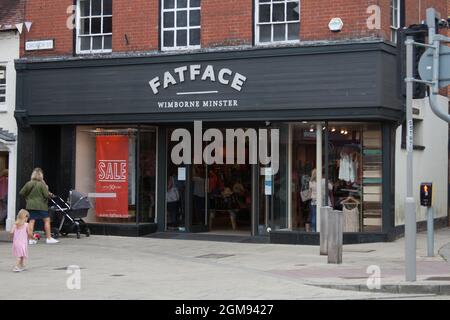 La boutique Fatface à Wimborne Minster, Dorset au Royaume-Uni Banque D'Images