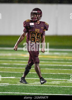 Daytona Beach, Floride, États-Unis. 16 septembre 2021. Dacarri Allen-Johnson (85), grand destinataire de Bethune Cookman, lors de la première moitié du match de football NCAA entre Alabama A&M Bulldogs et Bethune Cookman Wildcats au Daytona Stadium de Daytona Beach, en Floride. Roméo T Guzman/CSM/Alamy Live News Banque D'Images