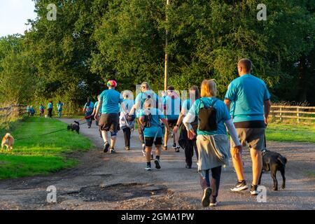 Arley Hall & Gardens-5k Sunset Walk pour recueillir des fonds pour St. Rocco's, l'hôpital local pour les personnes ayant reçu un diagnostic de maladie qui limite leur vie Banque D'Images