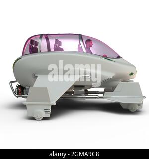 Illustration 3D d'un taxi spatial de la science-fiction Banque D'Images