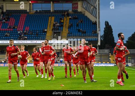 Leeds, Royaume-Uni. 17 septembre 2021. Hull KR pendant le préchauffage avant match, le 9/17/2021. (Photo de Craig Thomas/News Images/Sipa USA) crédit: SIPA USA/Alay Live News crédit: SIPA USA/Alay Live News Banque D'Images