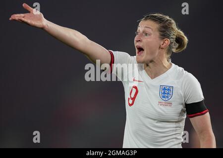 Southampton, Royaume-Uni. 17 septembre 2021. Ellen White (Manchester City) d'Angleterre femmes lors du match de qualification de l'UEFA de la coupe du monde des femmes entre les femmes d'Angleterre et la Macédoine du Nord au stade St Mary's, Southampton, Angleterre, le 17 septembre 2021. Photo d'Andy Rowland. Crédit : Prime Media Images/Alamy Live News Banque D'Images