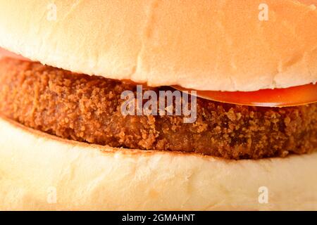 image macro burger, nourriture malsaine, nourriture indésirable. Banque D'Images