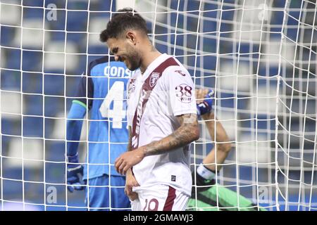 Reggio Emilia, Italie. 17 septembre 2021. Delusione 19 Antonio Sanabria -Turin pendant les États-Unis Sassuolo vs Torino FC, football italien série A match à Reggio Emilia, Italie, septembre 17 2021 crédit: Agence de photo indépendante/Alamy Live News Banque D'Images