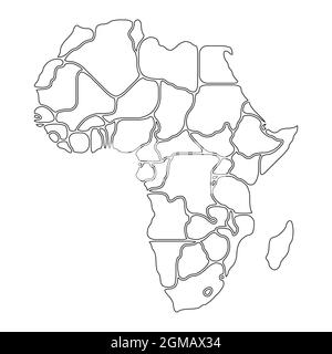 Simple Plan Carte Afrique Continent Lisse Forme Simplifiee Du Vecteur Image Vectorielle Stock Alamy