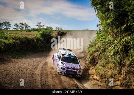 Ponta Delgada, Portugal. 16 septembre 2021. 20 SOMASCHINI Rachele (ITA), ARENA Nicola (ITA), Citroën C3 Rop2, action pendant la FIA ERC Açores Rallye 2021, 5e tour du Championnat européen de rallye FIA 2021, du 16 au 18 septembre 2021 à Ponta Delgada, Portugal - photo Jorge Cunha / DPPI crédit: DPPI Media/Alamy Live News Banque D'Images