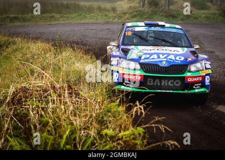 Ponta Delgada, Portugal. 16 septembre 2021. 18 BOTELHO Rafael (PRT), RAIMUNDO Rui (PRT), SKODA FABIA R5, action pendant la FIA ERC Açores Rallye 2021, 5e tour du Championnat européen de rallye FIA 2021, du 16 au 18 septembre 2021 à Ponta Delgada, Portugal - photo Jorge Cunha / DPPI crédit: DPPI Media/Alamy Live News Banque D'Images