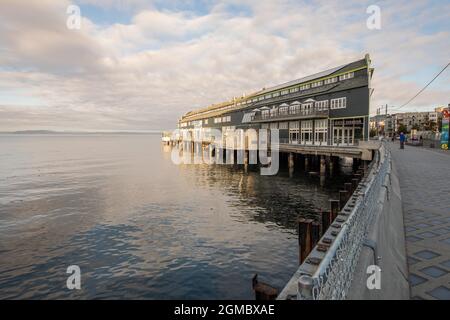 Seattle, WA ; USA - 13 septembre 2021 : l'aquarium de Seattle sur le front de mer. Banque D'Images