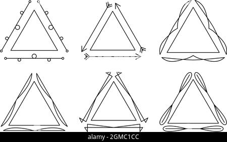 Séparateurs noir décorations triangles cadres rétro royal ornemental vintage Premium ensemble. Bordures pour le menu de conception, le site Web, le service, l'invitation de mariage de salutation et d'autres documents. Illustration vectorielle Illustration de Vecteur