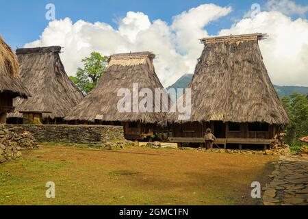 Portrait de maisons traditionnelles dans le village de Wologai Ende East Nusa Tenggara pris en avril 2021 Banque D'Images