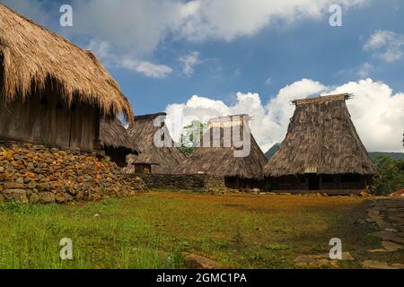 Portrait de maisons traditionnelles dans le village de Wologai Ende East Nusa Tenggara pris en avril 2021 Banque D'Images