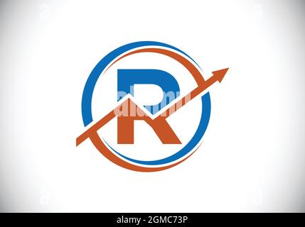 Symbole de l'alphabet R monogramme initial incorporé à la flèche. Concept de logo financier ou de réussite. Emblème de police. Logo pour le secteur de la comptabilité Illustration de Vecteur