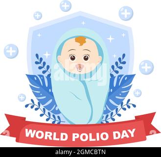 Journée mondiale de la polio contexte célébré le 24 octobre la médecine à la maladie potentiellement mortelle causée par le poliovirus. Illustration vectorielle Illustration de Vecteur