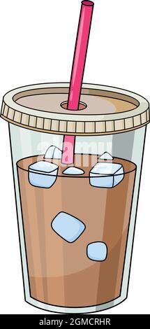 Illustration vectorielle de la tasse à café glacé Illustration de Vecteur