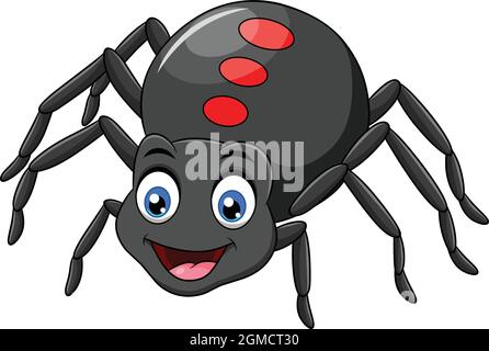 Illustration vectorielle de dessin animé de Cute Spider Illustration de Vecteur