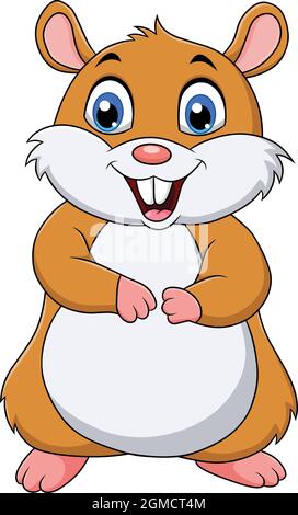 Illustration vectorielle de dessin animé de Hamster mignon Illustration de Vecteur