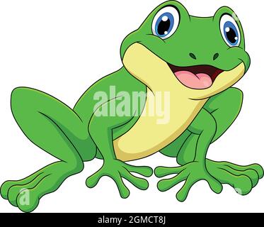 Illustration vectorielle de dessin animé mignon Frog Illustration de Vecteur