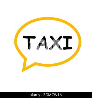 icône de taxi isolée sur blanc - illustration Banque D'Images