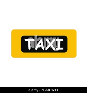 icône de taxi isolée sur blanc - illustration Banque D'Images
