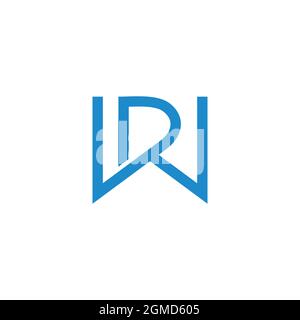 lettre rw simple linéaire géométrique logo vecteur Illustration de Vecteur