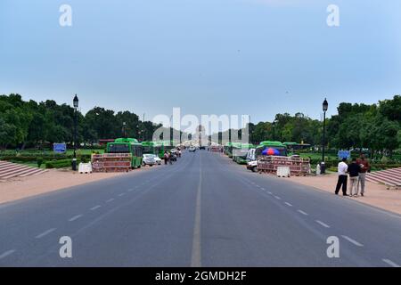 Porte de l'Inde, New Delhi, juin-2019:vue de la porte de l'inde depuis rashtrapati bhawan, meilleur endroit touristique à New delhi, inde. Banque D'Images