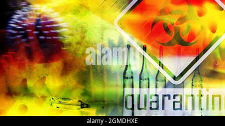 Le médicament médical en ampoules dans le laboratoire teste les médicaments pour le traitement de la pneumonie virale. Test sanguin du coronovirus chez les patients infectés. Monde p Banque D'Images