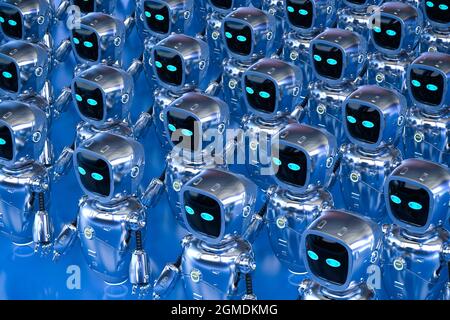 groupe de rendu 3d d'automatisation ou d'assistants robots Banque D'Images
