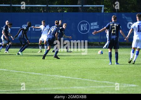 KSC B-Junioren Bundesliga U17 gegen 1860 München Karlsruhe Wildpark 18. Septembre 2021 Ligue des jeunes Banque D'Images