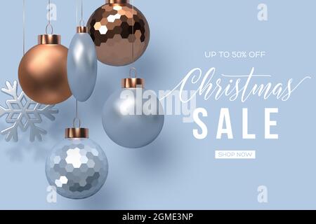 Bannière de solde de Noël. Illustration de Vecteur