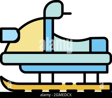 Icône motoneige. Contour motoneige vecteur icône couleur plat isolé Illustration de Vecteur