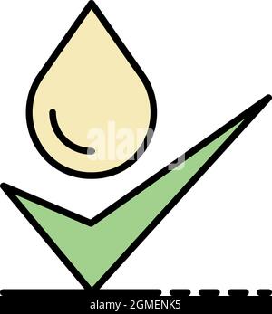 Icône de filtration d'eau approuvée. Contour approuvé filtre à eau vecteur icône couleur plat isolé Illustration de Vecteur