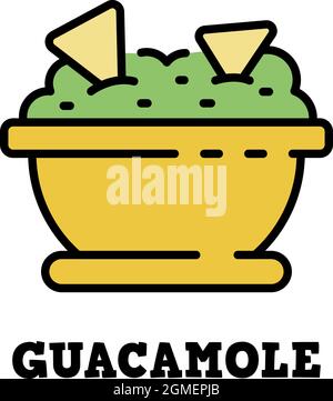 Icône guacamole. Contour guacamole vecteur icône couleur plat isolé Illustration de Vecteur