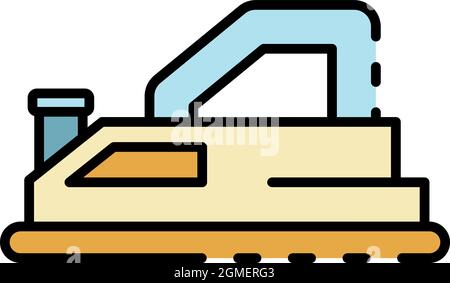 Icône de plan de menuisier. Contour du plan de carpenter vecteur icône couleur plat isolé Illustration de Vecteur