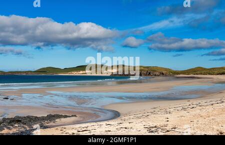 BALNAKEIL BEACH DURNESS SUTHERLAND ECOSSE LES SABLES À LA FIN DE L'ÉTÉ Banque D'Images