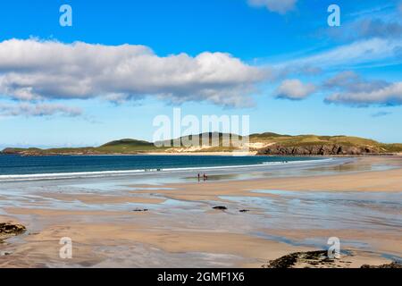 BALNAKEIL BEACH DURNESS SUTHERLAND ÉCOSSE LA MER ET LA PLAGE À LA FIN DE L'ÉTÉ Banque D'Images