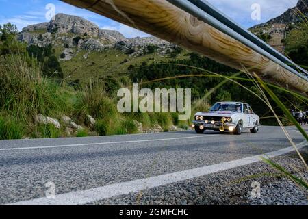 SIÈGE 124 sport, Rallye Clásico Isla de Mallorca, Carretera Puig Major, Mallorca, Iles Baléares, Espagne. Banque D'Images