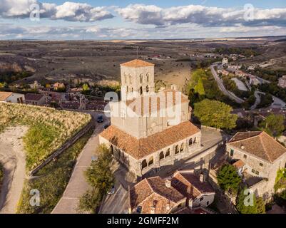 Église d'El Salvador, romane castillan, Sepúlveda., province de Ségovie, Espagne. Banque D'Images