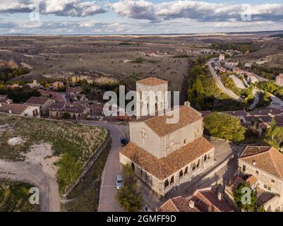 Église d'El Salvador, romane castillan, Sepúlveda., province de Ségovie, Espagne. Banque D'Images