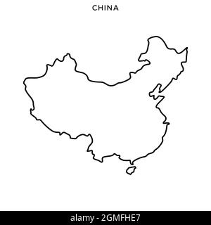 Plan linéaire du modèle de dessin d'illustration de stock vectoriel de Chine. Contour modifiable. Vecteur eps 10. Illustration de Vecteur