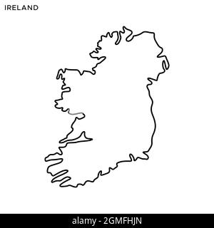 Plan linéaire du modèle de dessin d'illustrations vectorielles Irlande. Contour modifiable. Vecteur eps 10. Illustration de Vecteur