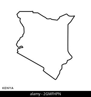 Carte linéaire du modèle de dessin d'illustration de vecteur du Kenya. Contour modifiable. Vecteur eps 10. Illustration de Vecteur