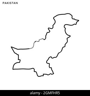 Plan linéaire du modèle de dessin d'illustration de l'action vectorielle du Pakistan. Contour modifiable. Vecteur eps 10. Illustration de Vecteur