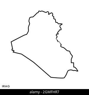 Plan linéaire du modèle de dessin d'illustration de stock vectoriel Iraq. Contour modifiable. Vecteur eps 10. Illustration de Vecteur