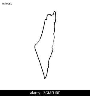 Plan de ligne du modèle de dessin d'illustration de stock de vecteur Israël. Contour modifiable. Vecteur eps 10. Illustration de Vecteur